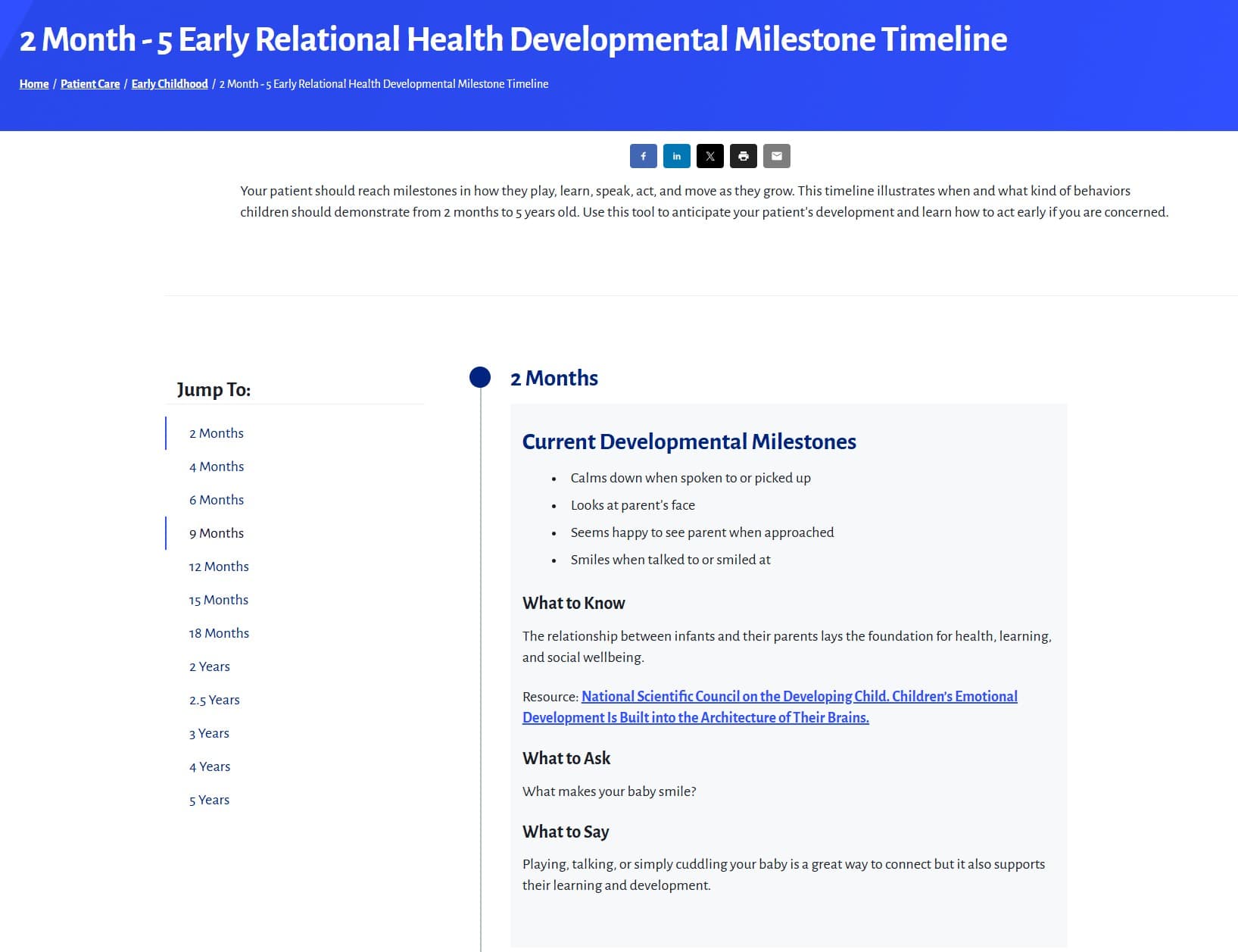 AAP timeline component displaying historical milestones